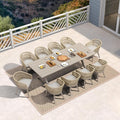 PURPLE LEAF 11 Pieces Outdoor Dining Set All-Weather PE Rattan Outdoor Patio by PURPLELEAF