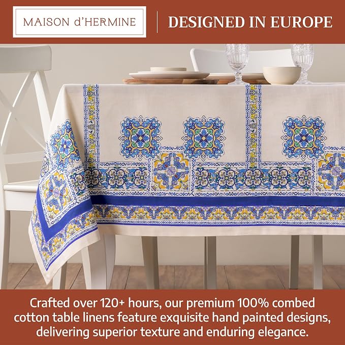 Maison d' Hermine Premium Table Cloth Rectangle Table 100% Combed Cotton 140 x - Image 3