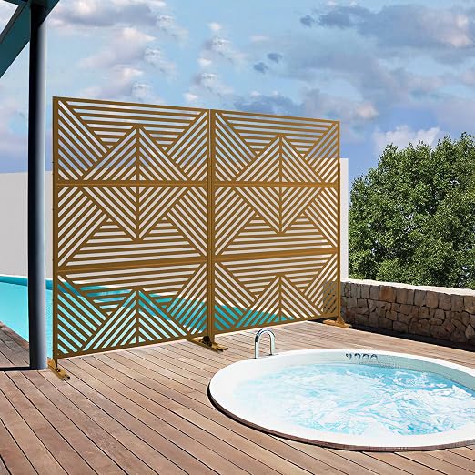 Casaphoria 72" H x 47" W Metal Outdoor Privacy Screen, Freestanding Decorative - Image 3