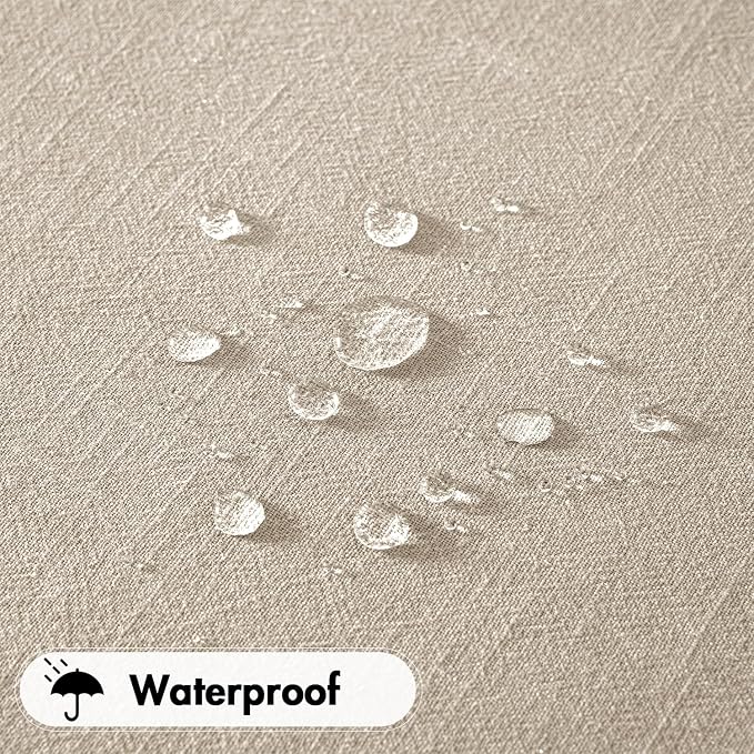 MIULEE Natural Linen Cotton Blend Tablecloth Rectangle, Luxury Waterproof Stain - Image 6