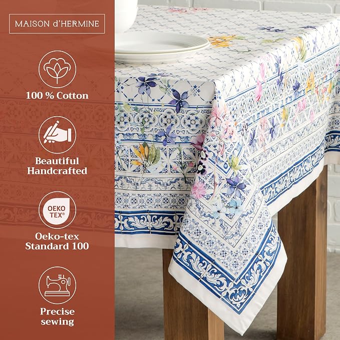 Maison d' Hermine Table Cloth Rectangle Table 100% Cotton 60 x 108 Inches - Image 2