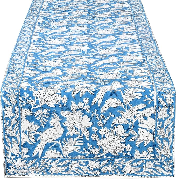 CPC Cotton Table Runner 16x90 Inch Block Printed Long Fall Table Runner by COTTONPRINTCLUB