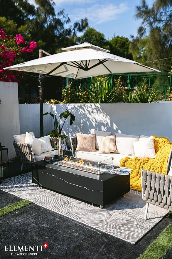 Elementi+ | Bundle Varna Gas Fire Pit | Marble Porcelain & Metal Frame | 60" - Image 7