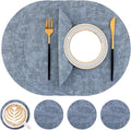 Homaxy Round Faux Leather Placemats and Coasters, Washable Dual-Side Table Mats by Homaxy