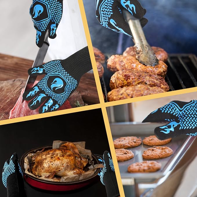 BBQ Fireproof Gloves, Grill Cut-Resistant Gloves 1472°F Heat Resistant Gloves - Image 5
