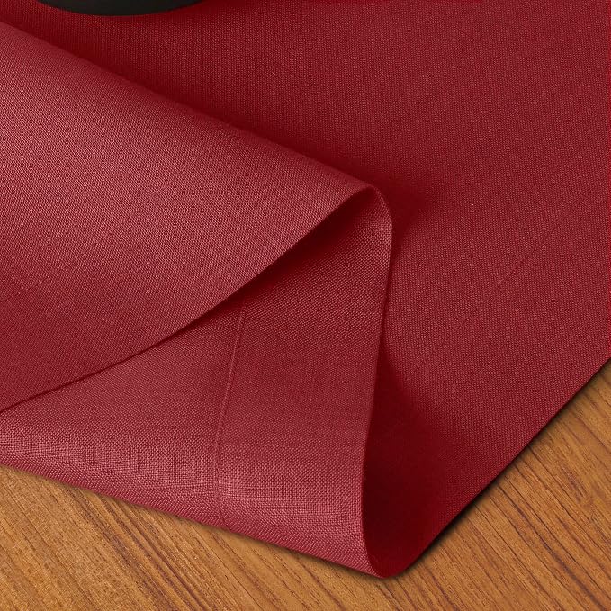 D'Moksha Homes Linen Red Table Runner 90 Inches Long - Image 4