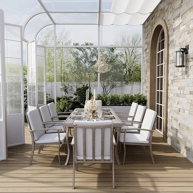 HAPPATIO Aluminum 9 Piece Patio Dining Set - Image 2