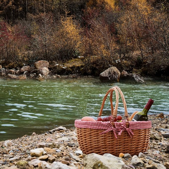 G GOOD GAIN Wicker Picnic Basket - Image 8