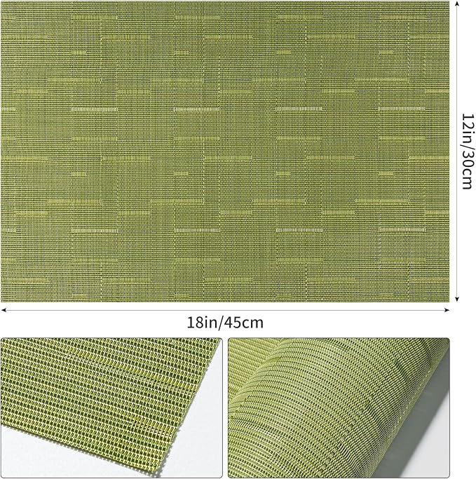 Woven Vinyl Placemats Set of 8 Wipe Clean PVC Heat Resistant Place Mats Durable - Image 5
