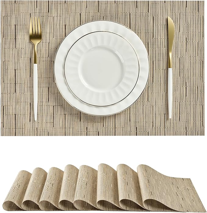 Leetaltree Light Brown Placemats Set of 8 by Leetaltree-ArtatEveryTable