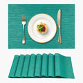 Woven Vinyl Placemats Set of 8 Wipe Clean PVC Heat Resistant Place Mats Durable by Gloserin