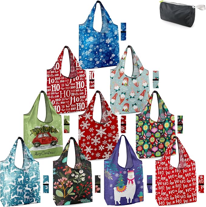 BeeGreen Geography Reusable Grocery Bags Bulk 10 Packs X-Large, Reusable by BeeGreen