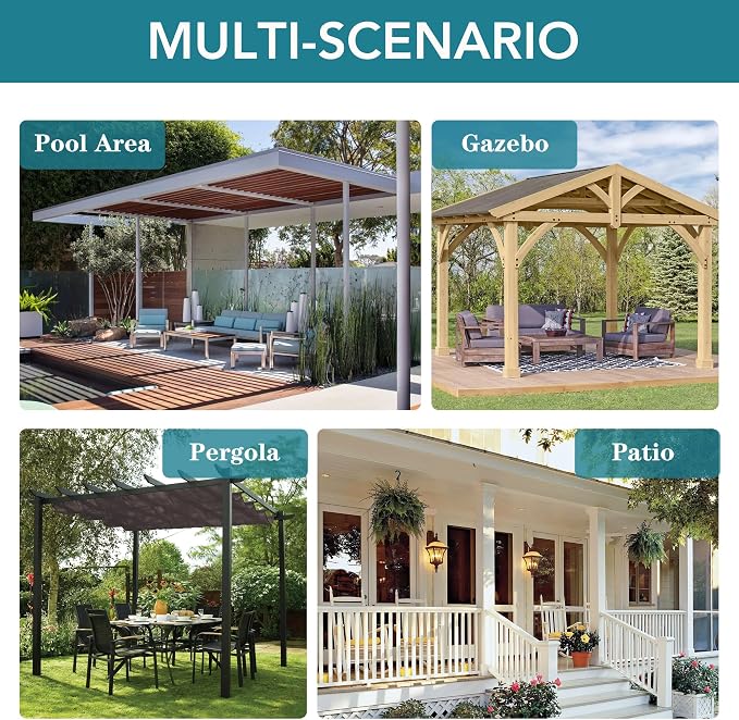 HolidayIdeas Outdoor Curtains for Patio Waterproof 4 Panels-Windproof - Image 6