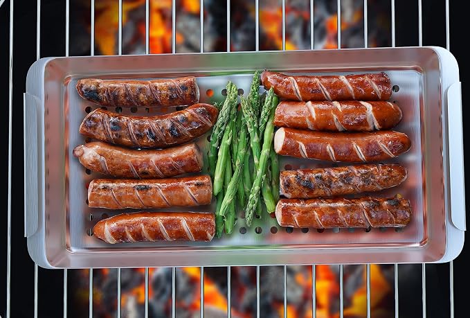 Yukon Glory BBQ Vegetable Grill Basket Set, Stainless Steel, 3 Baskets - Image 6