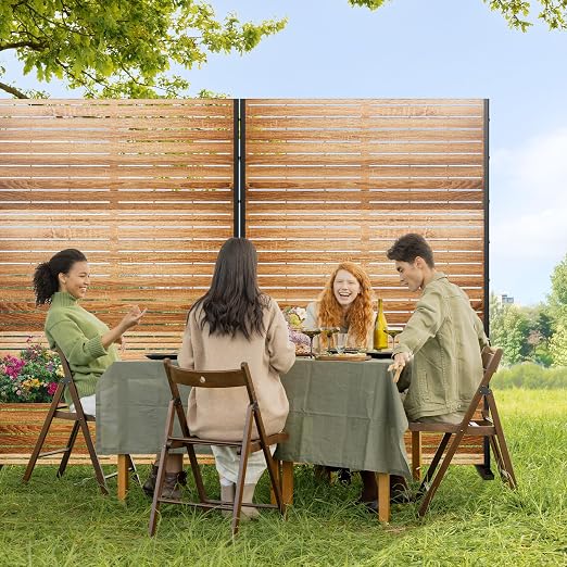 Casaphoria 72" H x 47" W Metal Privacy Screen, Freestanding Outdoor Screen - Image 6