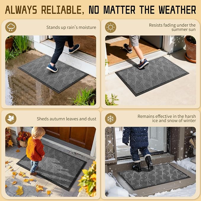 Yimobra Large Door Mat 36x24, All-Weather Waterproof Non-Slip Welcome Matt - Image 5