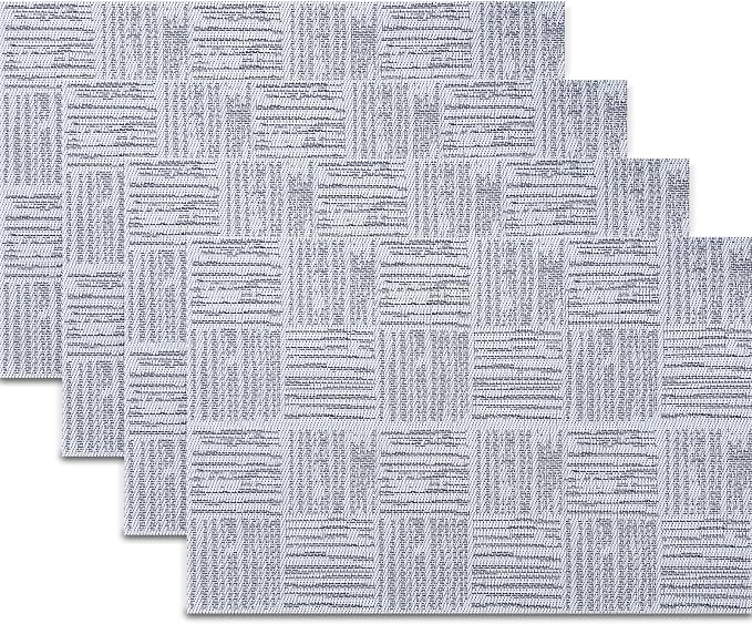 Placemats Set of 4, Plastic Vinyl 18" x 12" Place Mats by PandaPalm