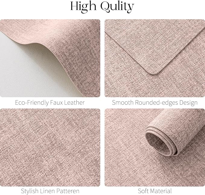 MOSAYT Faux Leather Placemats Set of 6, Heat Resistant Vinyl Place Mats - Image 5