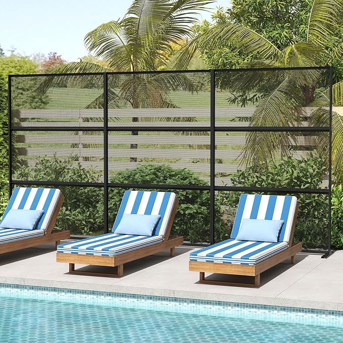 Giantex 2 Panels Metal Privacy Screen, Wall Divider - Image 3