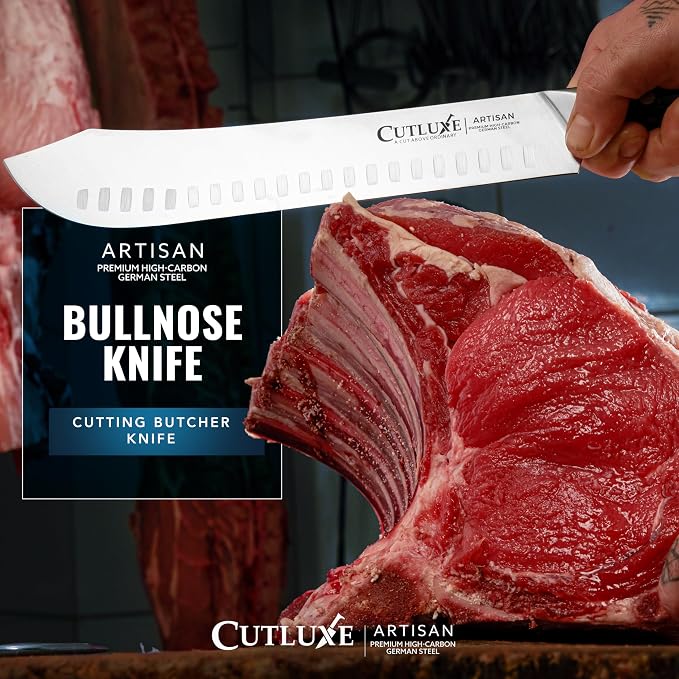 Cutluxe Butcher Knife – 10″ Bullnose Carving Knife, Forged High Carbon German - Image 5