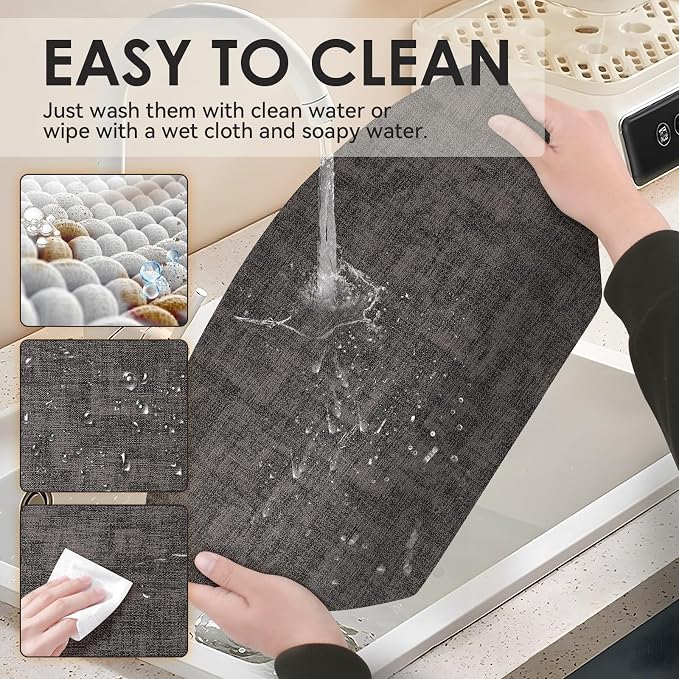Round Table Placemats Set of 4, Faux Leather Wedge Shape Place Mats Heat - Image 4