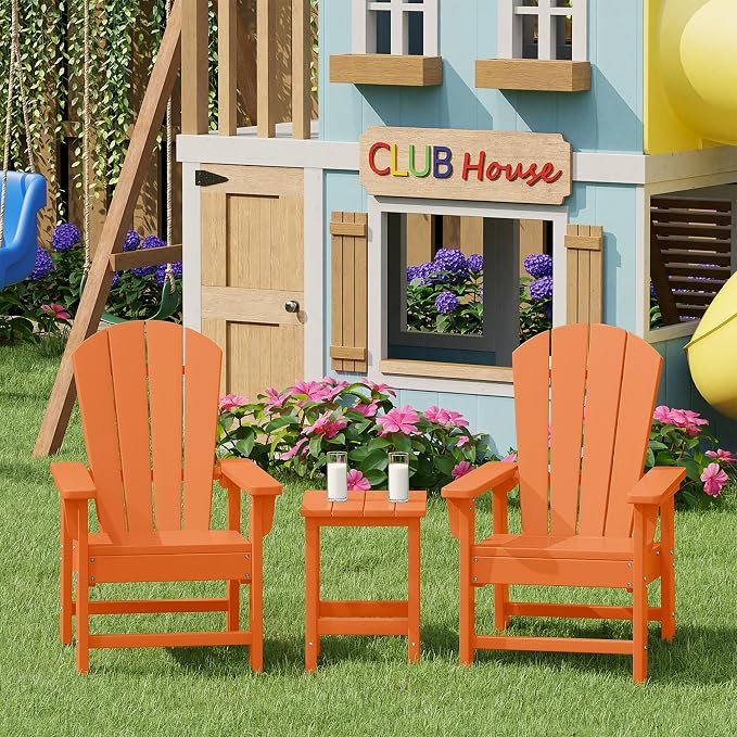 Costaelm Kids Outdoor Side Table, Small Patio HDPE Adirondack Square Table - Image 4