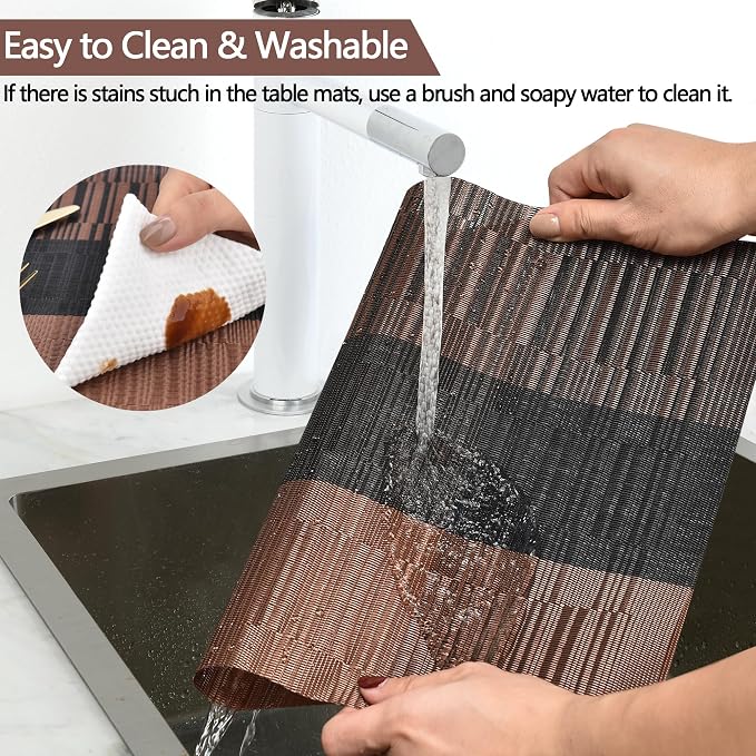 SLKQG Brown Placemats Set of 4 - Image 3