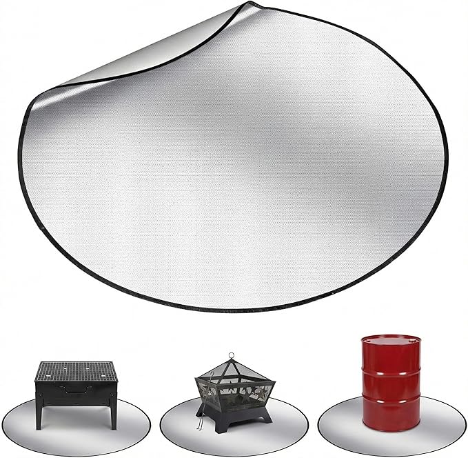 UBeesize 38" Heavy Duty Grill Mat & Fire Blanket, 2000°F Heat Resistant by UBeesize