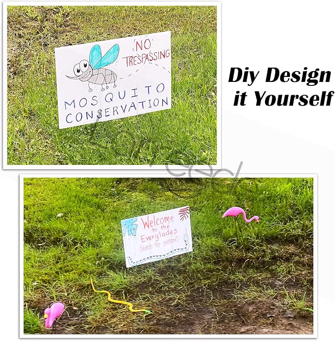 Blank Yard Lawn Signs, 4 Pack 18 x 12 Inches White Plastic - Image 6