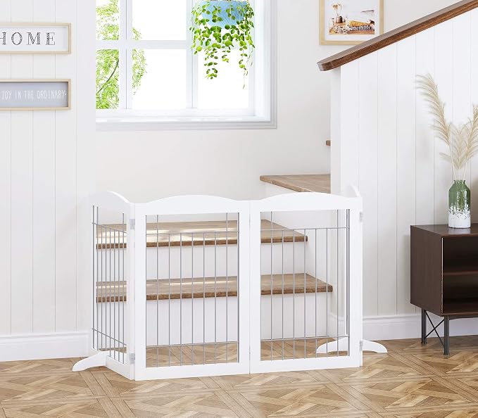 Spirich Free Standing Foldable Wire Pet Gate - Image 4