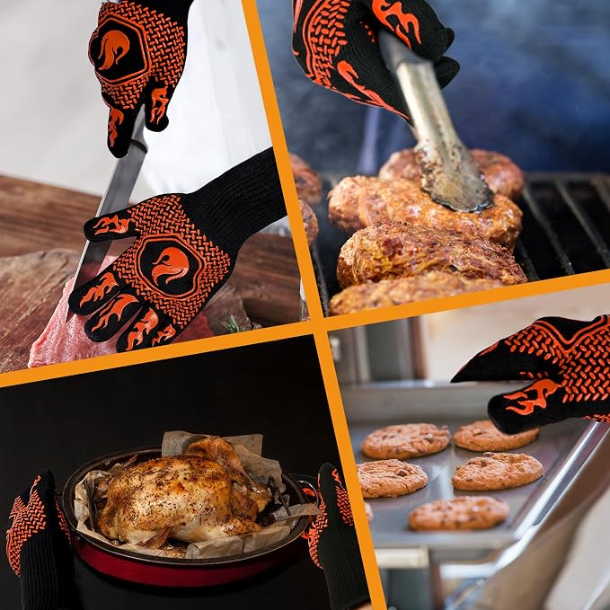 BBQ Fireproof Gloves, Grill Cut-Resistant Gloves 1472°F Heat Resistant Gloves - Image 5