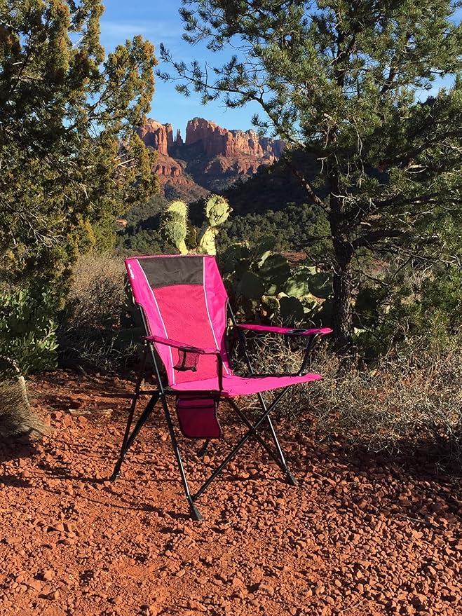 Folding Camping Chair with Dual Lock, Hanami Pink Polyester