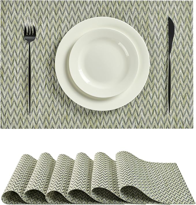 Leetaltree Green Placemats Set of 6 by Leetaltree-ArtatEveryTable