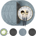 13-Inch Faux Leather Round Placemats Set of 4, Waterproof Anti-Slip Dual Sided by Fyvva