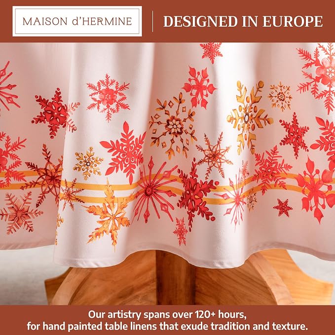 Maison d' Hermine Table Cloth Round Table 100% Cotton 63 Inches Fall Tablecloth - Image 2