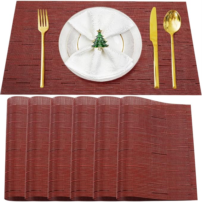 Placemats Set of 6, Heat and Stain Resistant Indoor/Outdoor Place mats by BxzanDya-LifeSmartMaker