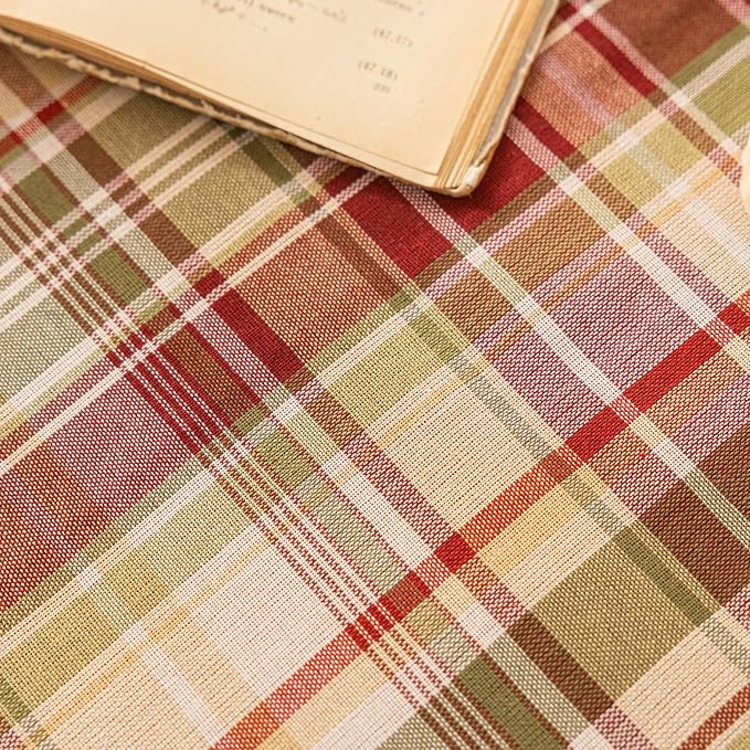 Beige Plaid Christmas Table Runner, Winter Holiday Table Runners 72 inches Long - Image 6