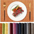 KXN Placemats Set of 4, Dual-Layer Thickened Faux Linen Table Mats, Heat by Homepage