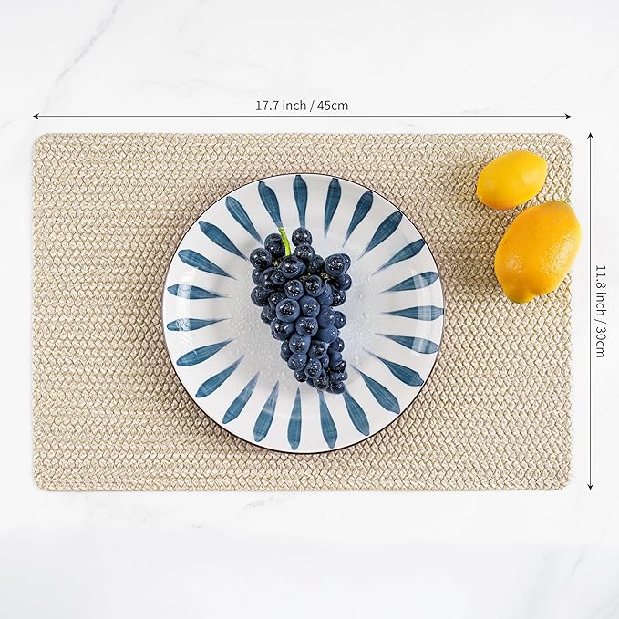 POLYTE Indoor/Outdoor Washable Woven Vinyl Table Dining Placemats - Image 4