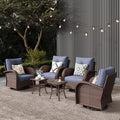 LayinSun 6 Pieces Outdoor Patio Furniture Set, Rattan Wicker Sectional Swivel by LayinSun