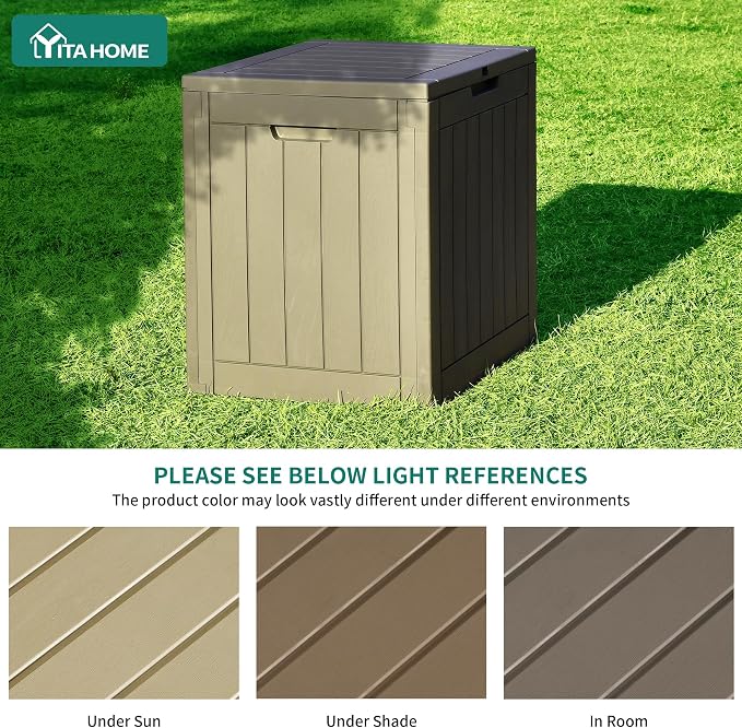 YITAHOME 31 Gallon Outdoor Storage Deck Box, Waterproof Resin Package Delivery - Image 6