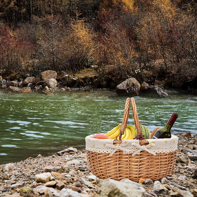 G GOOD GAIN Wicker Picnic Basket - Image 6
