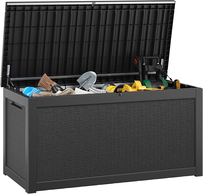 KAMABOKO 260 Gallon Outdoor Storage Box, Resin Deck Boxes Indoor and outdoor by KAMABOKO