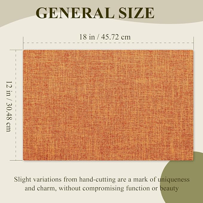 KXN Placemats Set of 4, Dual-Layer Thickened Faux Linen Table Mats, Heat - Image 6