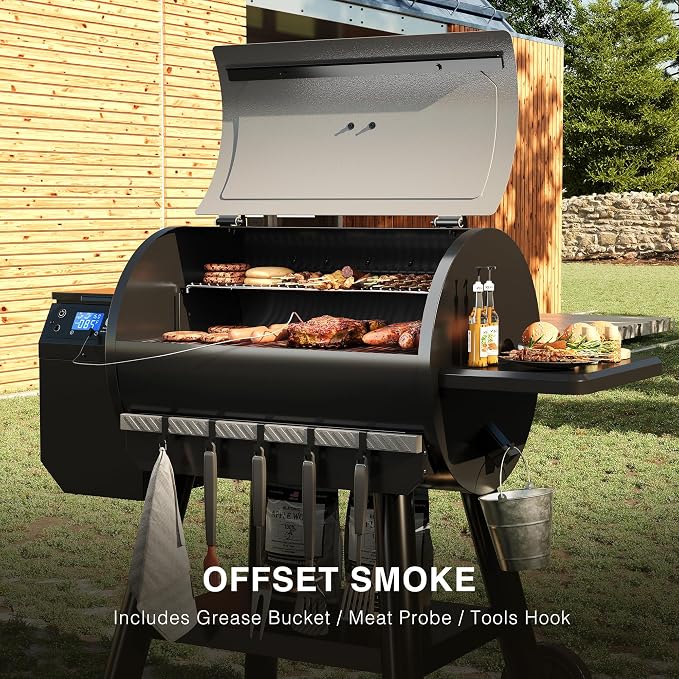 LCD Control Wood Pellet Smoker Grill, 700 SQ. IN Cook Area, Pellet Grill - Image 6