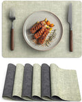 Faux Leather Vinyl Placemats Set of 6 Wipeable Heat Resistant Place Mats 100% by Unknown