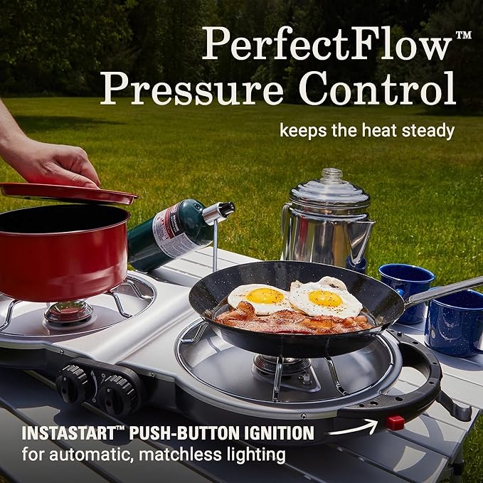 Coleman Fold ‘N Go 2-Burner Propane Stove, Dual Adjustable Burners - Image 3