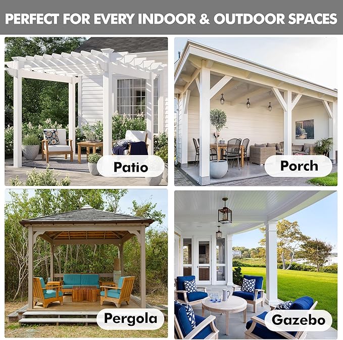 HolidayIdeas 4 Panels Linen Outdoor Curtains - Image 6