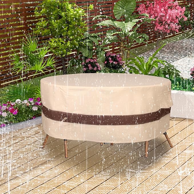 Round Patio Furniture Cover, Heavy Duty and Waterproof - Image 9