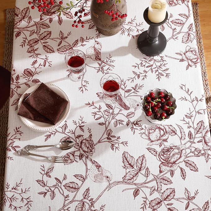ISAENNE Designer Vintage Linen Table Cloth - Image 7